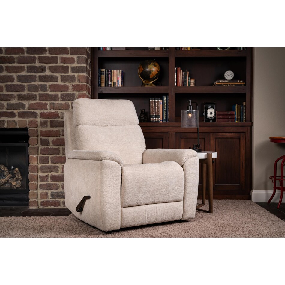 perfect match white swivel glider recliner   