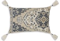 pillow blue tan white pillow   