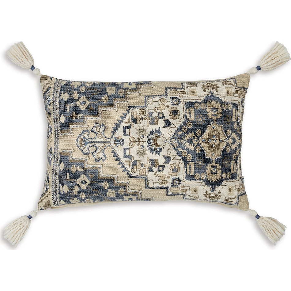 pillow blue tan white pillow   