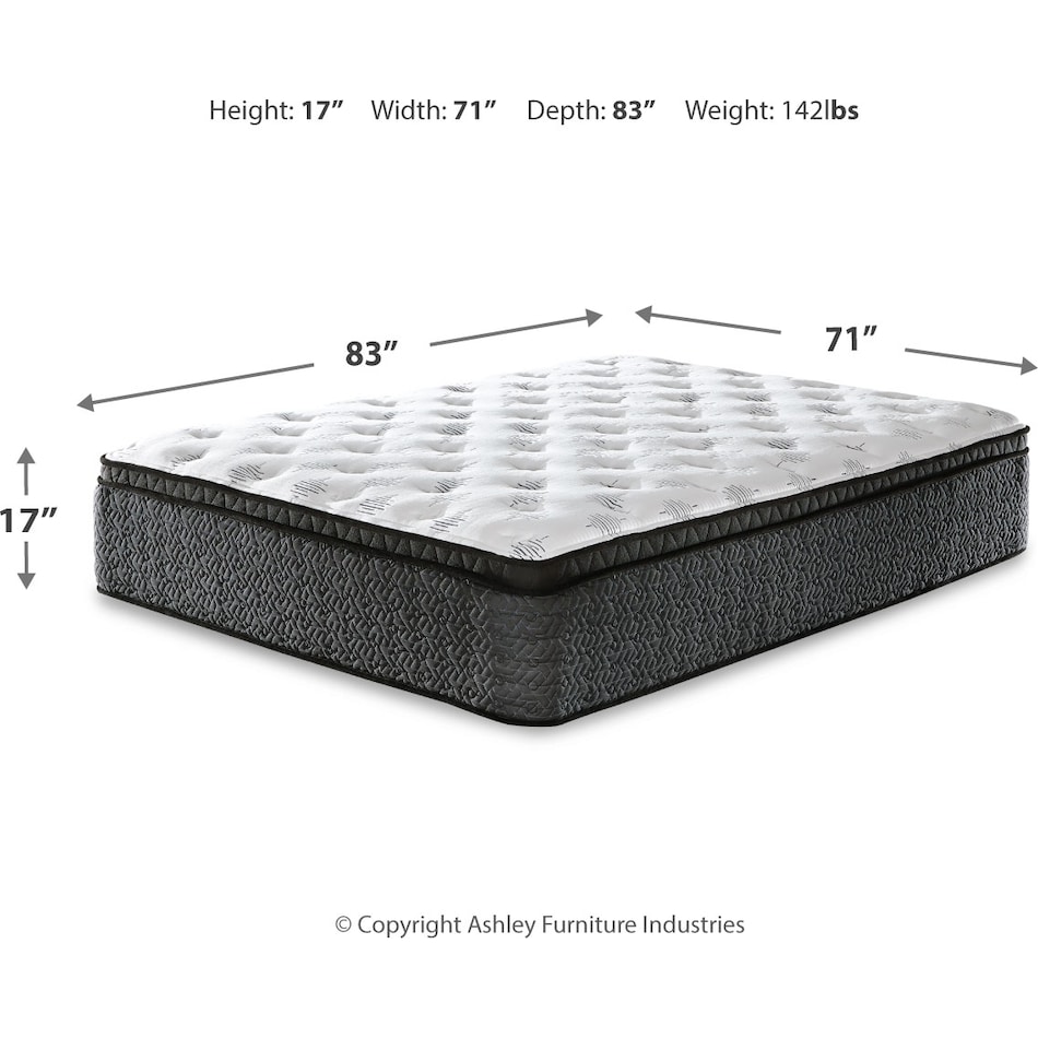 pinnacle eurotop with memory foam dimension schematic   