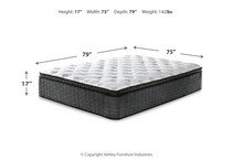pinnacle eurotop with memory foam dimension schematic   