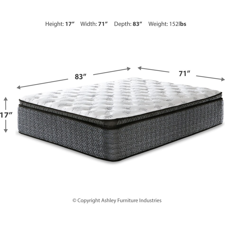 pinnacle pillowtop with latex dimension schematic   