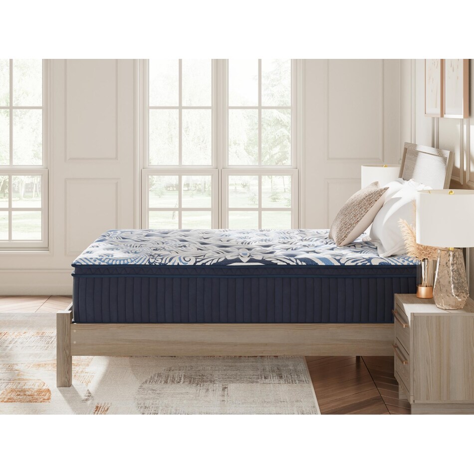 pinnacle plush luxe  blue mattress king   