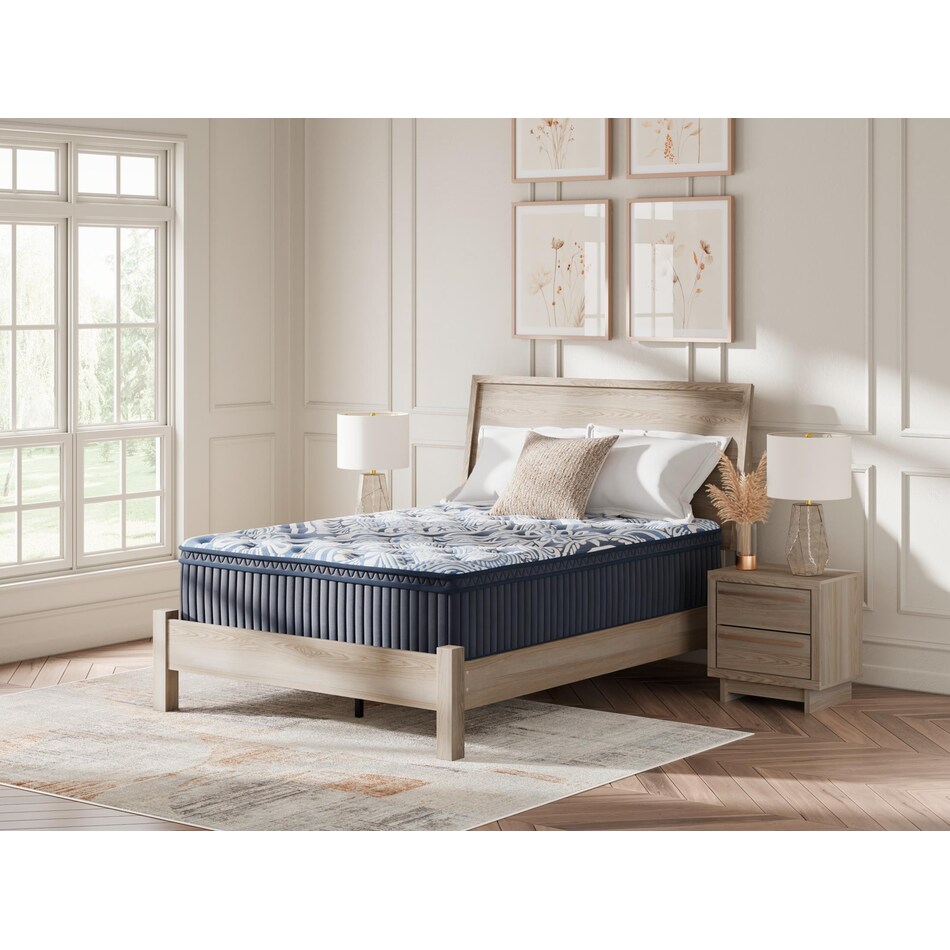 pinnacle plush luxe  blue mattress king   