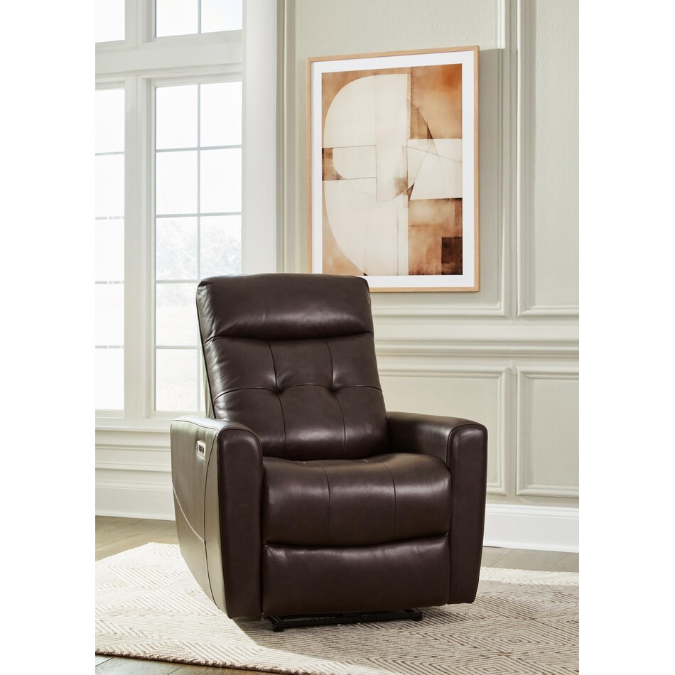 pisgham brown power leather wall recliner   