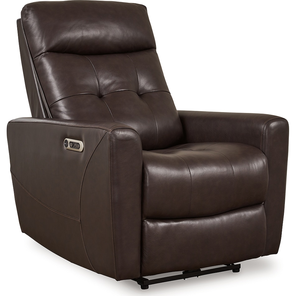pisgham chocolate power leather wall recliner   