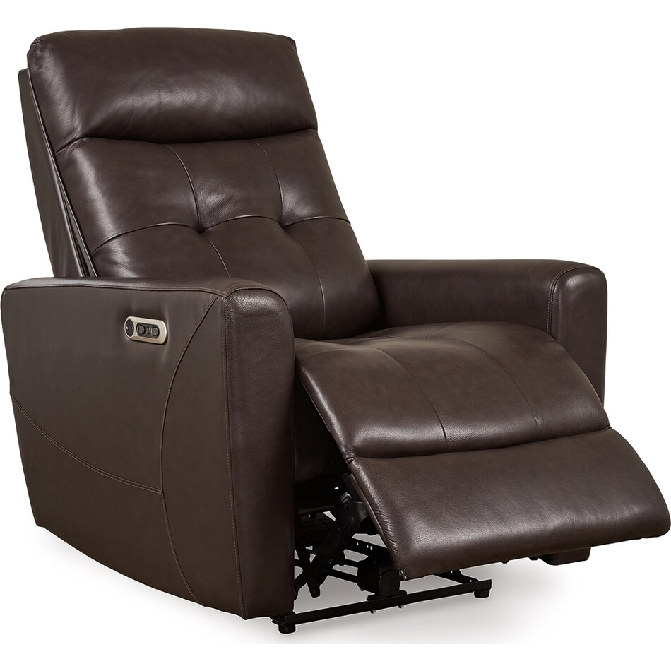 pisgham chocolate power leather wall recliner   