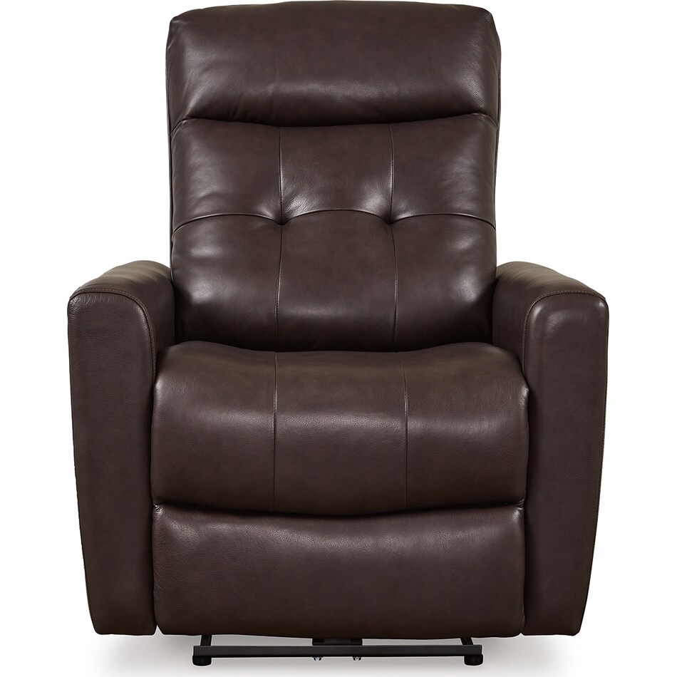pisgham chocolate power leather wall recliner   