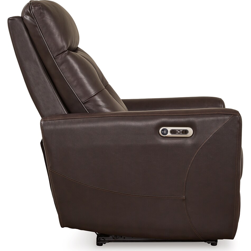 pisgham chocolate power leather wall recliner   