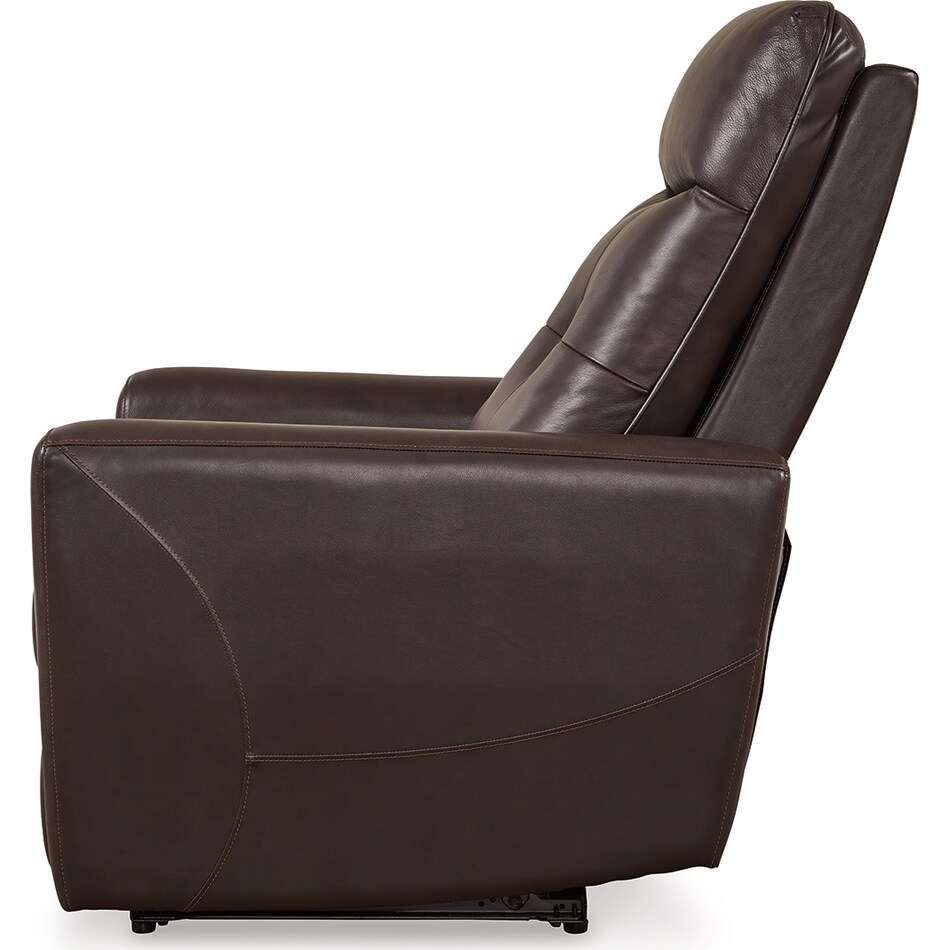 pisgham chocolate power leather wall recliner   