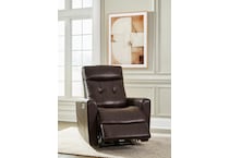 pisgham chocolate power leather wall recliner   