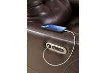 pisgham chocolate power leather wall recliner   