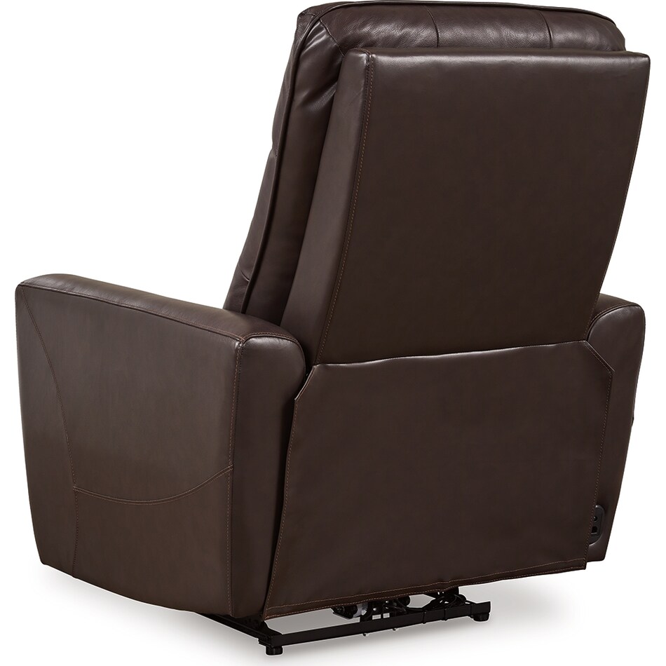pisgham chocolate power leather wall recliner   