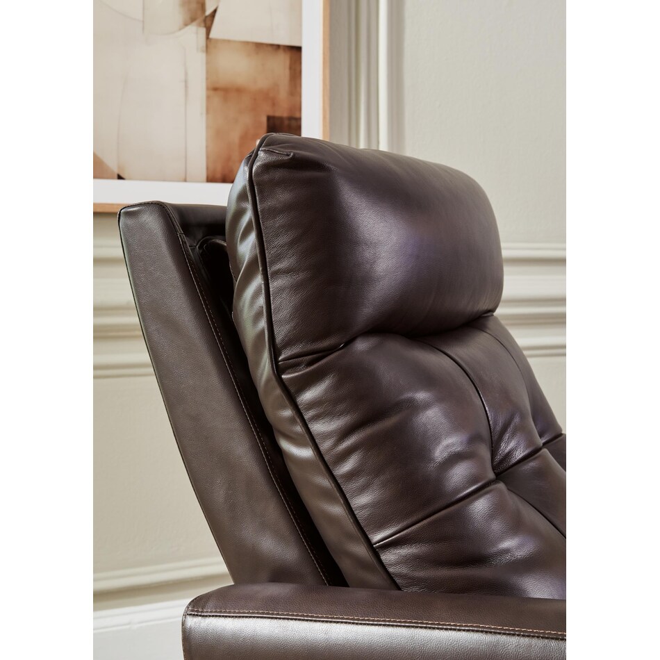 pisgham chocolate power leather wall recliner   