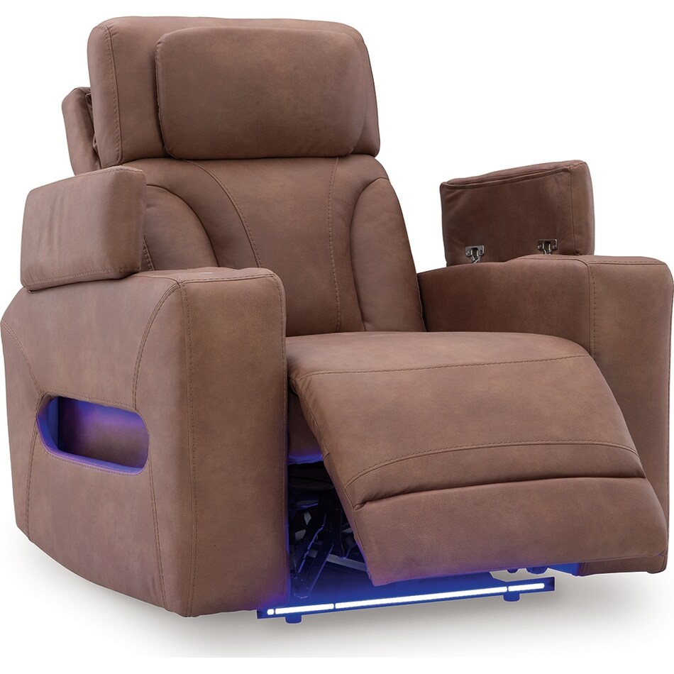 point clear caramel power recliner   