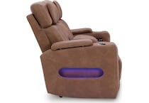 point clear caramel power reclining console loveseat   