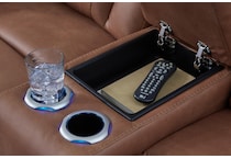 point clear caramel power reclining console loveseat   