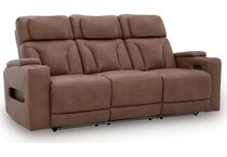 point clear caramel power reclining sofa   