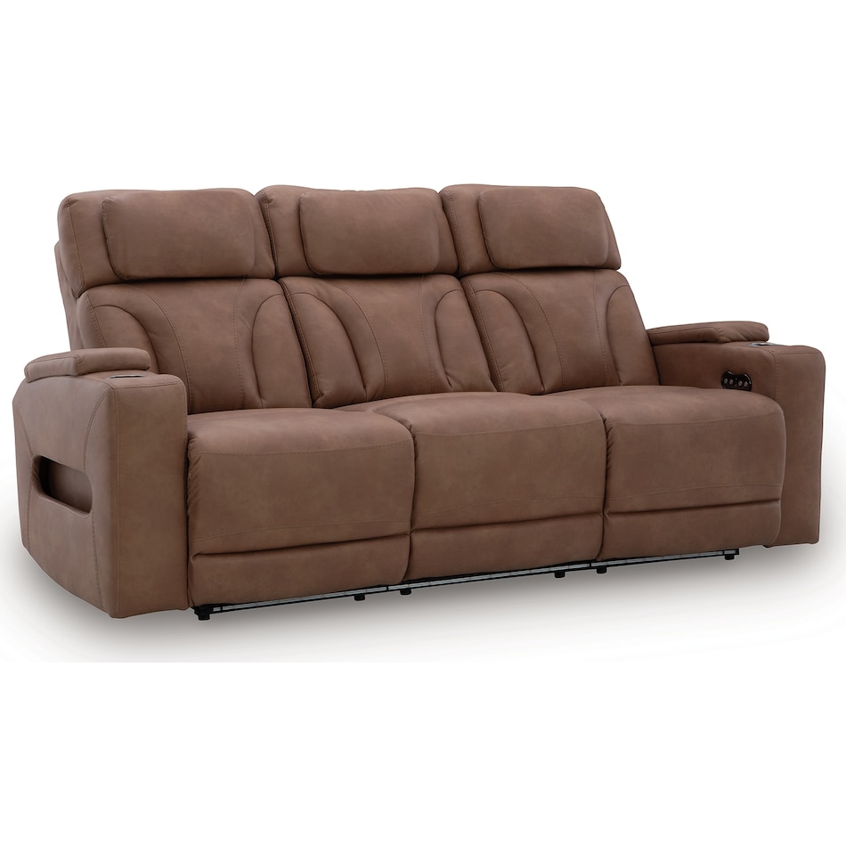 point clear caramel power reclining sofa   