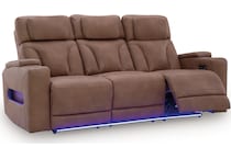 point clear caramel power reclining sofa   