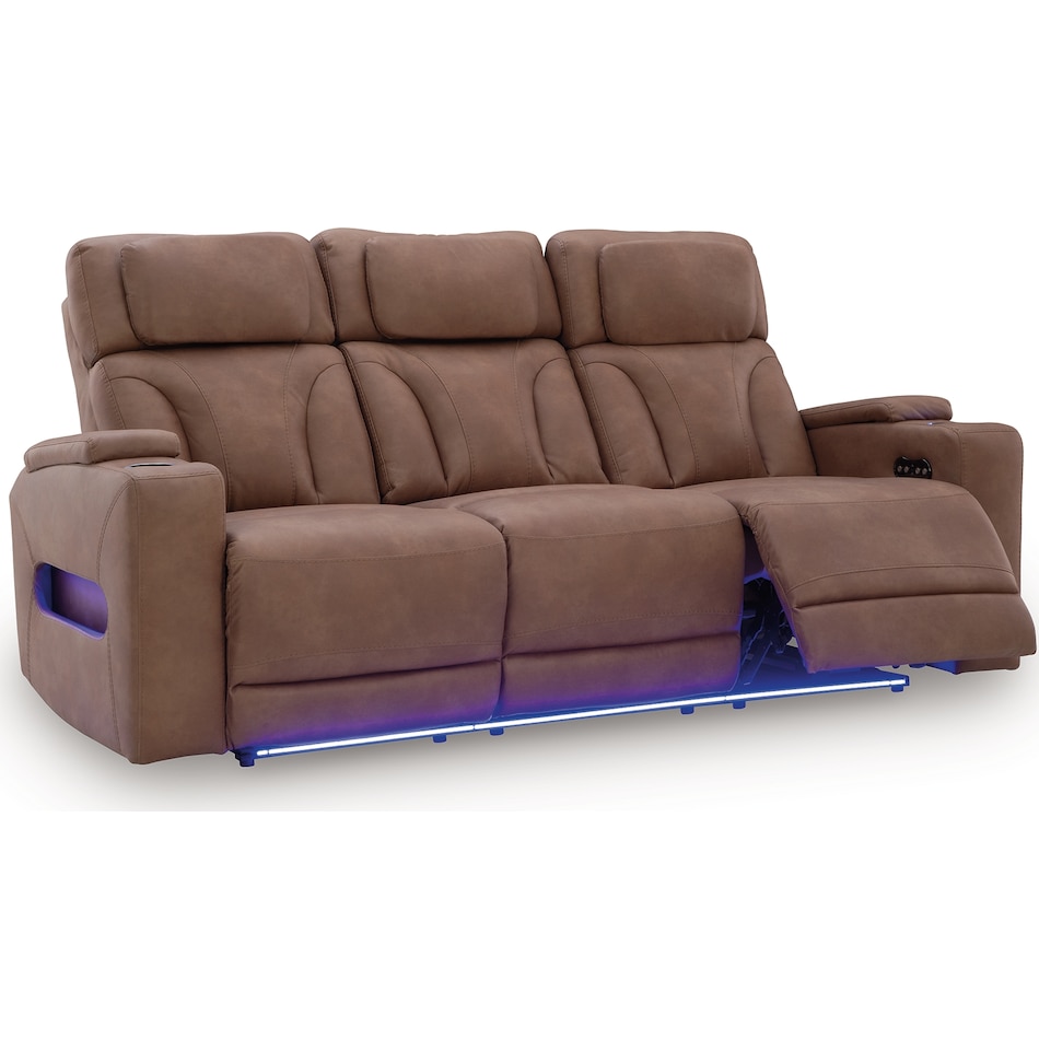 point clear caramel power reclining sofa   