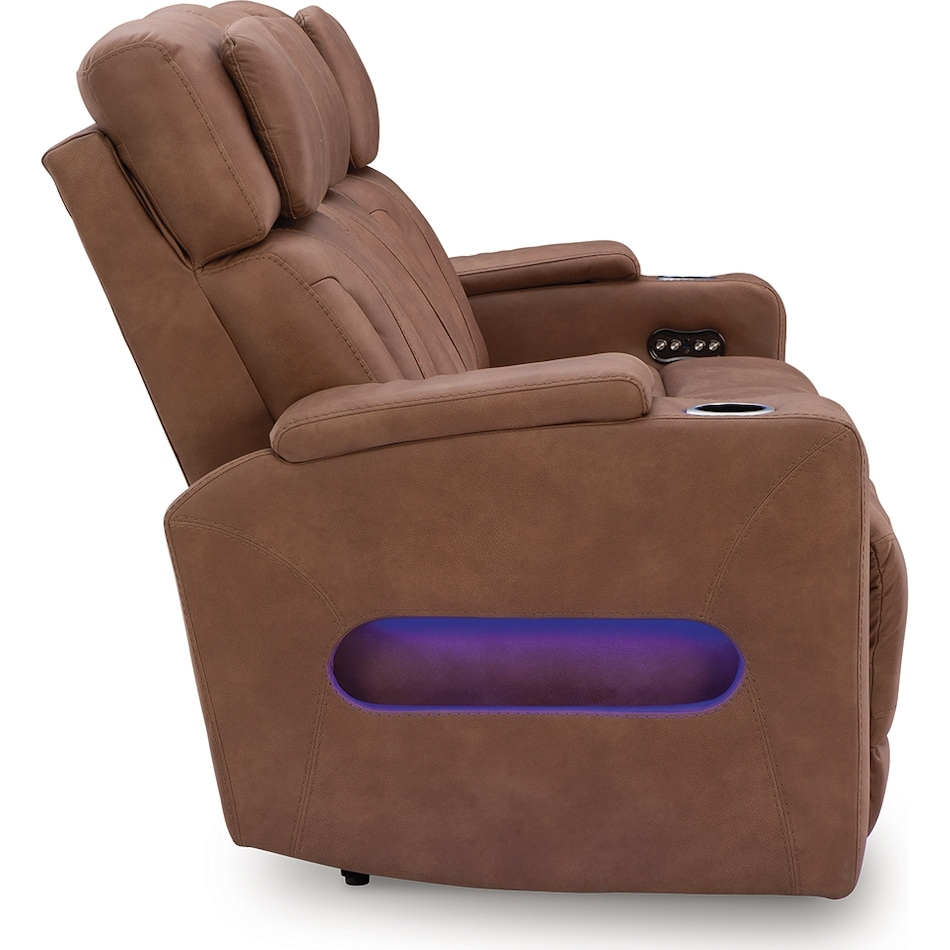 point clear caramel power reclining sofa   