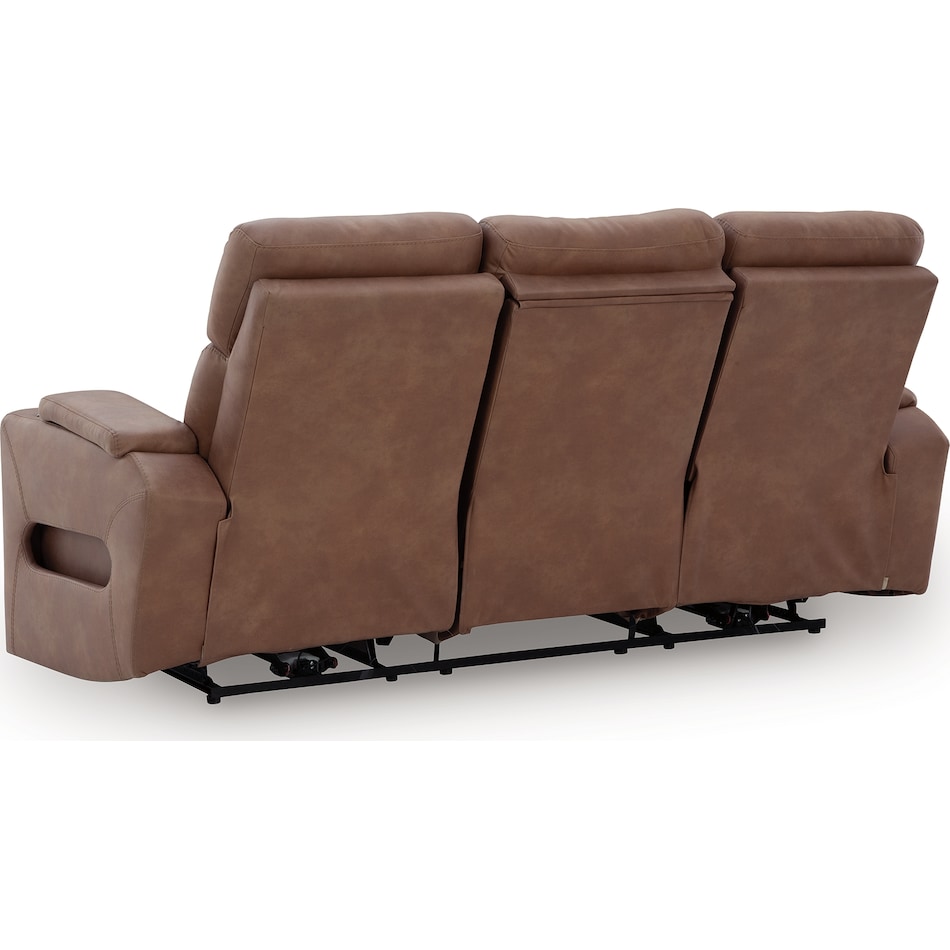 point clear caramel power reclining sofa   