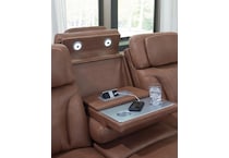 point clear caramel power reclining sofa   