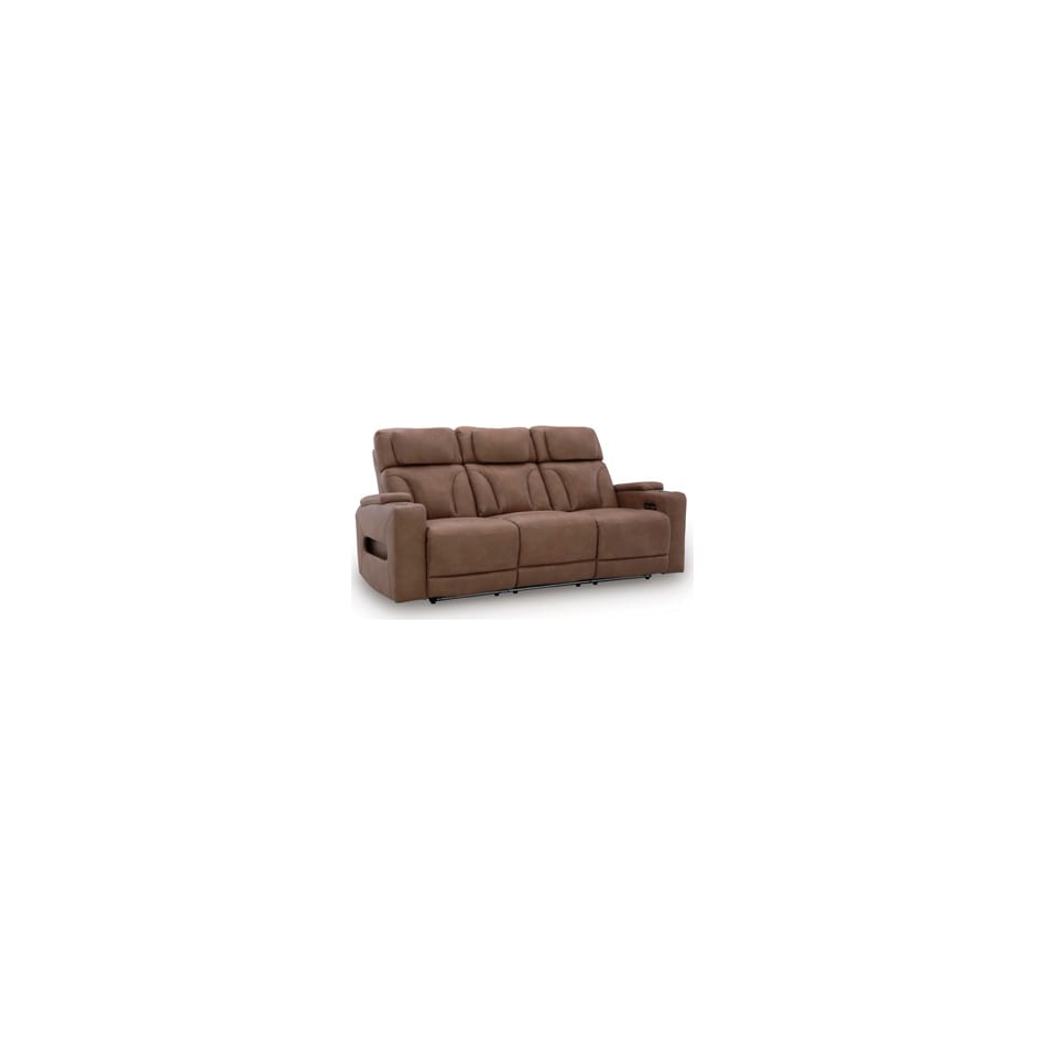 point clear caramel power reclining sofa   