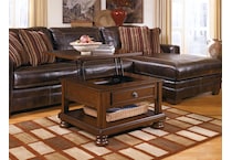 porter brown cocktail table lift top   
