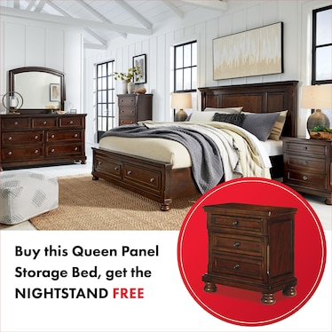 PORTER PANEL STORAGE BED WITH FREE NIGHTSTAND!