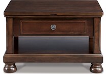 porter rustic brown cocktail table lift top   