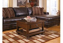 porter rustic brown cocktail table lift top   