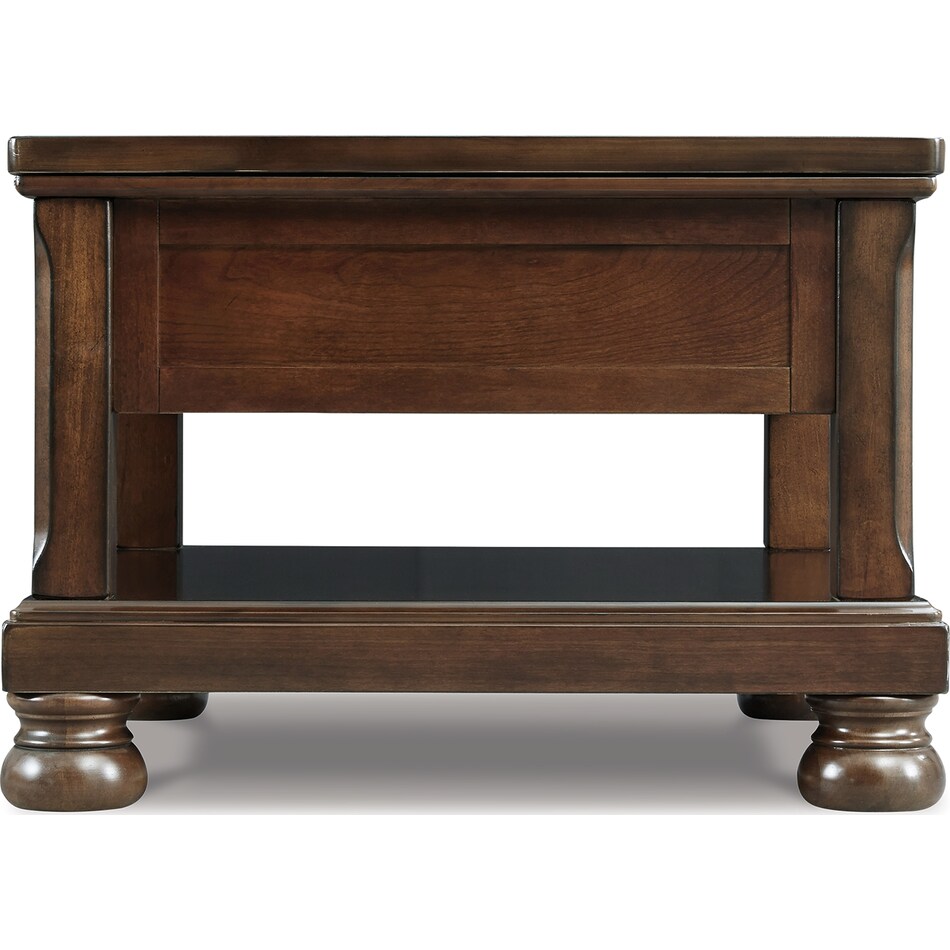 porter rustic brown cocktail table lift top   