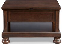 porter rustic brown cocktail table lift top   