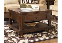 porter rustic brown cocktail table lift top   