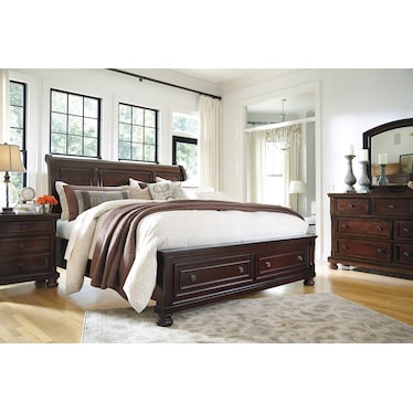 QUEEN SLEIGH STORAGE BED