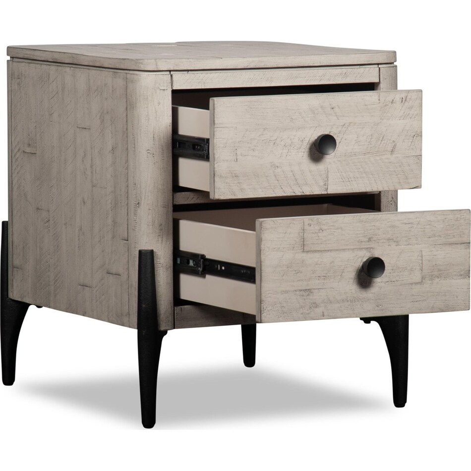 portland grey end table   