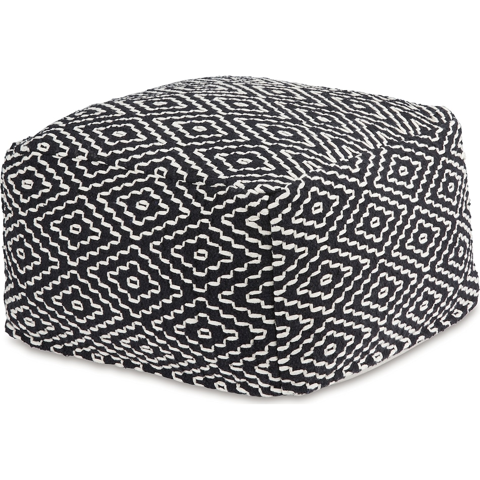 pouf black ivory pouf  ottoman   