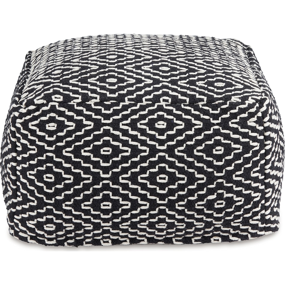 pouf black ivory pouf  ottoman   