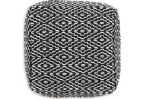 pouf black ivory pouf  ottoman   