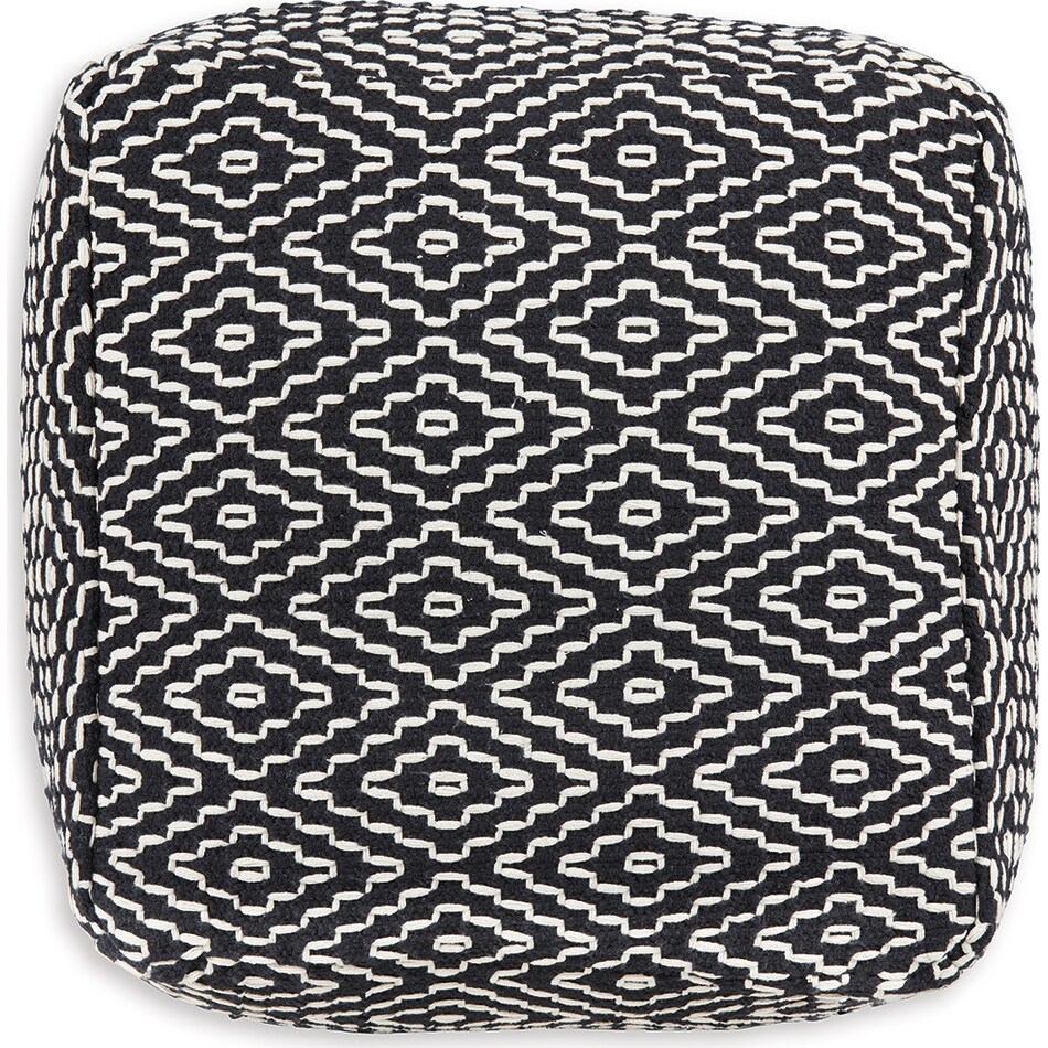 pouf black ivory pouf  ottoman   