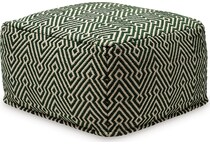 pouf green ivory pouf  ottoman   