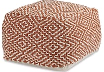 pouf rust ivory pouf  ottoman   