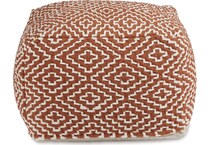 pouf rust ivory pouf  ottoman   