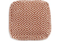 pouf rust ivory pouf  ottoman   