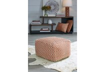 pouf rust ivory pouf  ottoman   