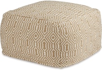 pouf tan ivory pouf  ottoman   