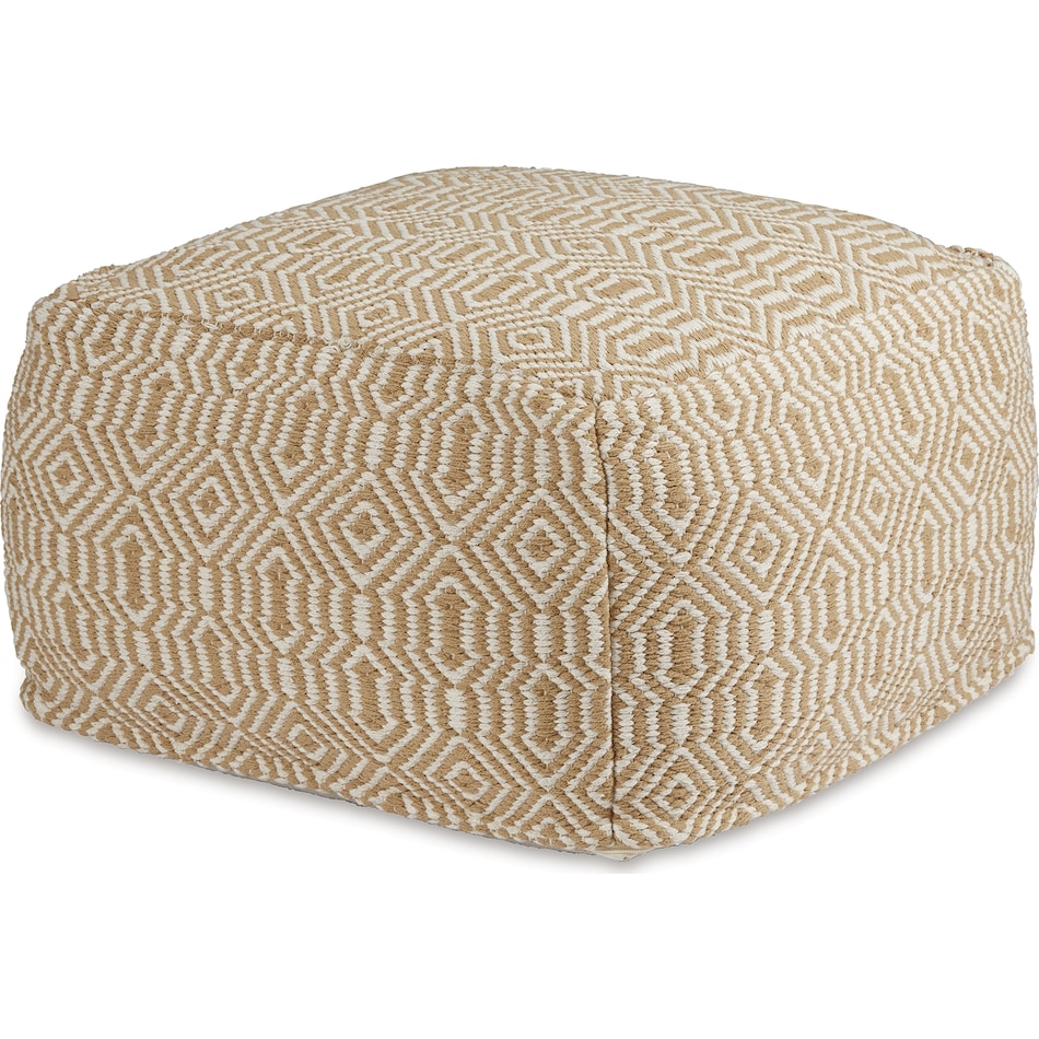 pouf tan ivory pouf  ottoman   