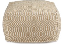 pouf tan ivory pouf  ottoman   